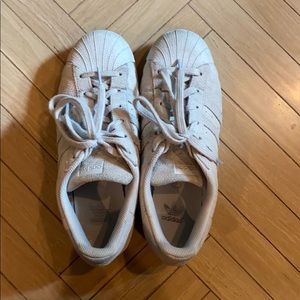 Gray Suede Adidas Superstars